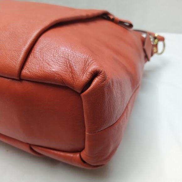 Coach Madison Orange Leather Zipper Closure Hobo Shoulder Bag - Picture 8 of 16